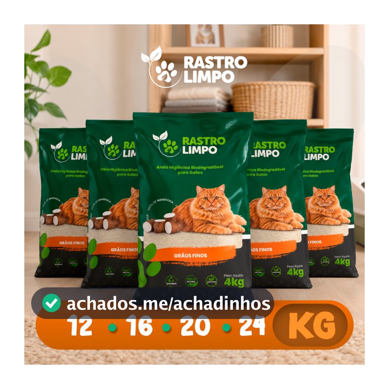 Areia 12 a 24kg Biodegradável Gato Grãos FINOS Rastro Limpo Mandioca Torrão Firme Sem Poeira
