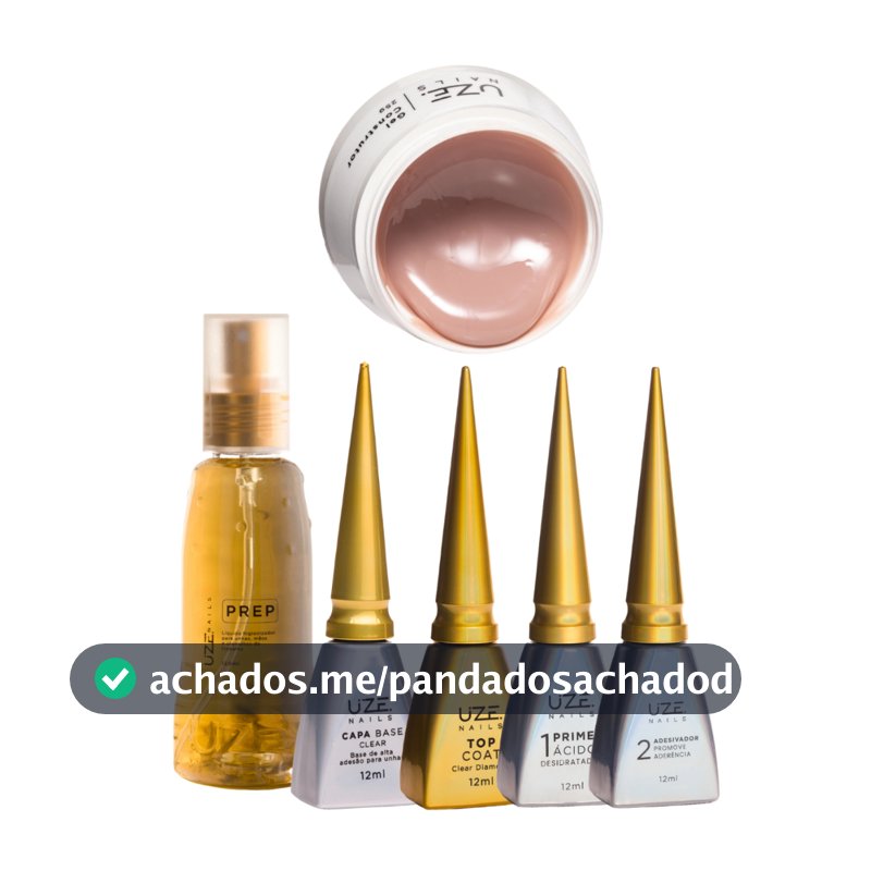 Kit Uze Gel Construtor 25g + Gel Base 12ml + preparadores Unhas - Uze Nails