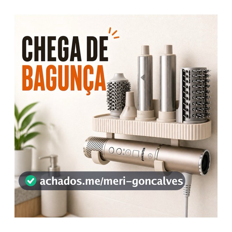 Suporte Parede Secador 4 em 1 Compatível com Dyson Airwrap | Organizador para 5 Acessórios
