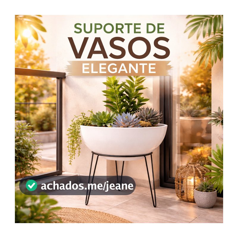 Suporte de Vaso Planta Tripé Ferro Moderno Elegante Chão Decoração Jardim Interno Externo Premium