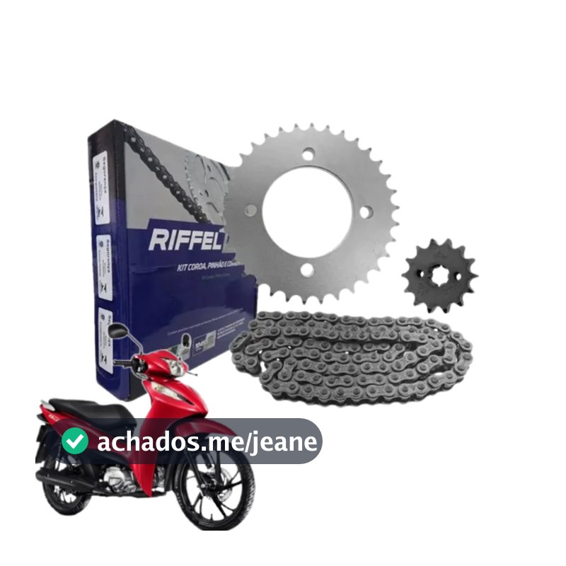 Kit Relação Tração Transmissão Honda Biz 110 125 2005 à 2025 Original Riffel