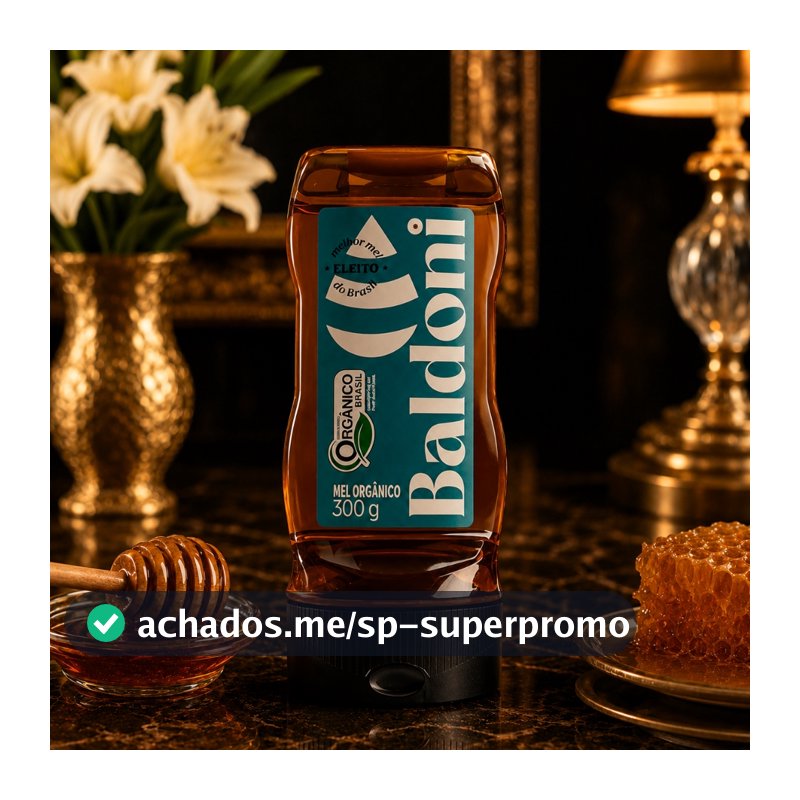 Mel Baldoni Orgânico 300g Premium Mel Puro Natural Gourmet Kit com 1, 2 e 3 Unidades