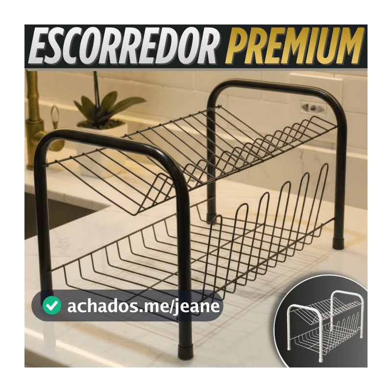 Escorredor De Louça Pratos De Pia Cozinha 2 Andares Grande Organizador De Pia De Luxo Resistente Reforçado Suporte Louça