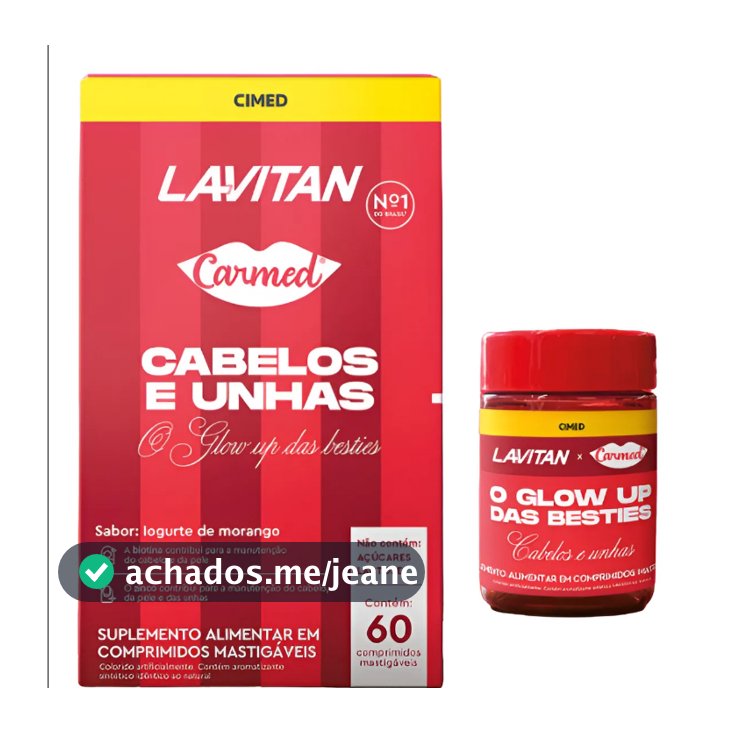 Lavitan Glow Up Besties Cabelos, Pele e Unhas – 60 Comprimidos Mastigáveis com Biotina e Vitaminas