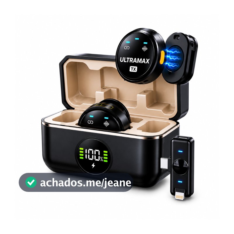 Microfone De Lapela Sem Fio Para iPhone/Android Profissional Magnético Redução de Ruído Bluetooth Gravação De Vídeo