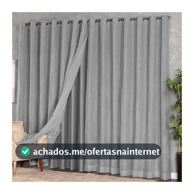 Cortina Voil Gaze De Linho 3,00 x 2,20/2,30/2,40/2,50/2,60/2,70/2,80 C/forro Blackout Grosso Original