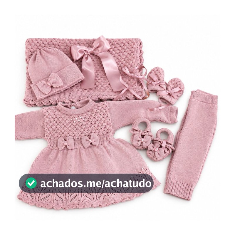 Saída maternidade bebe em trico premium 7 peças- antialergica e macia personalizada