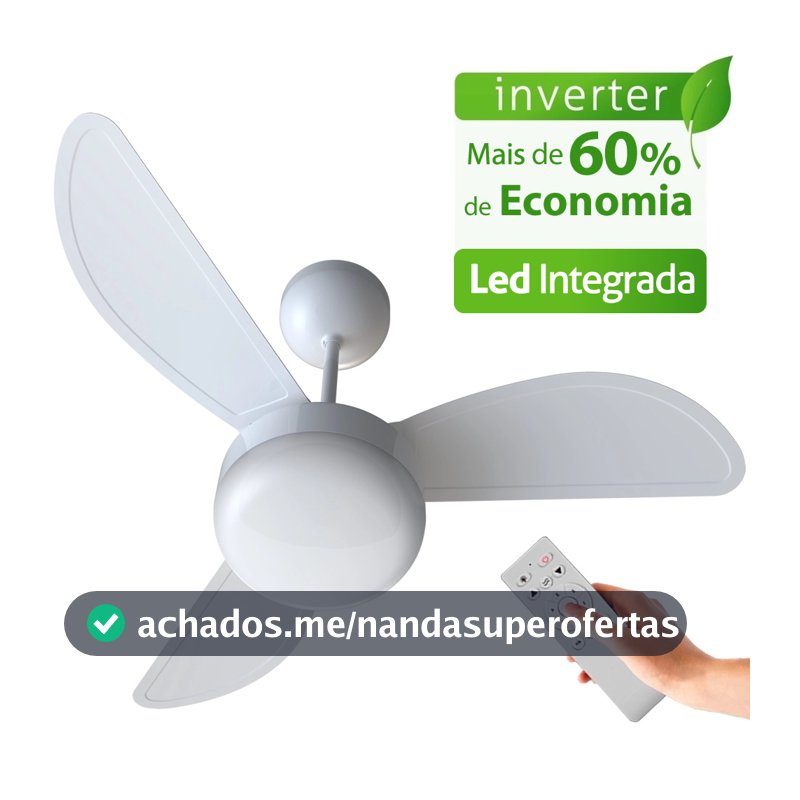 Ventilador de Teto Ventisol Fênix Inverter Controle Remoto Led Integrada - Bivolt