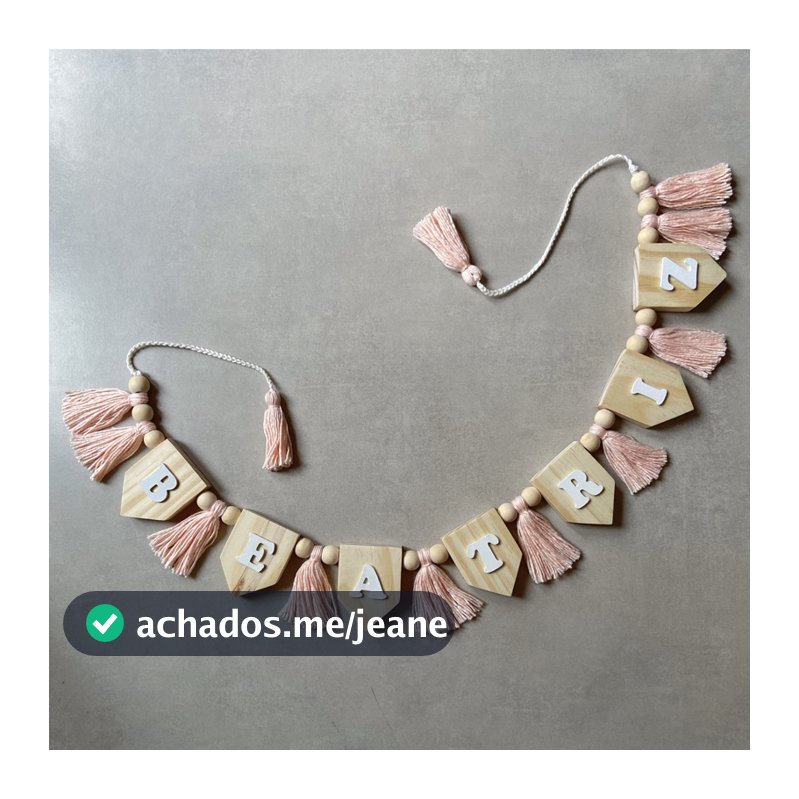 Varal de tassel personalizado com nome em alto relevo | varal de bandeirinhas | varal de tassel com nome |