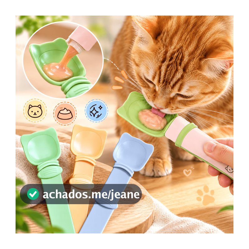 Colher Espremedora Sachê Gato Petisco Wanpy Churu
