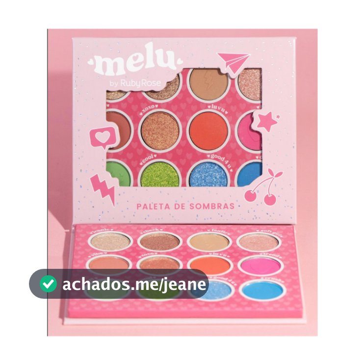 Paleta de Maquiagem 12 Sombras Melu By Ruby Rose Sombra Matte Cintilante Olhos