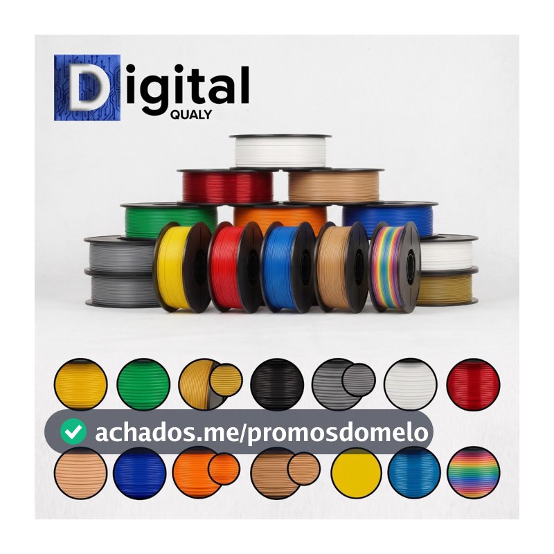 Filamento PLA 1kg Digital Qualy 1.75mm Para Impressora 3D Alta Precisão - Várias Cores