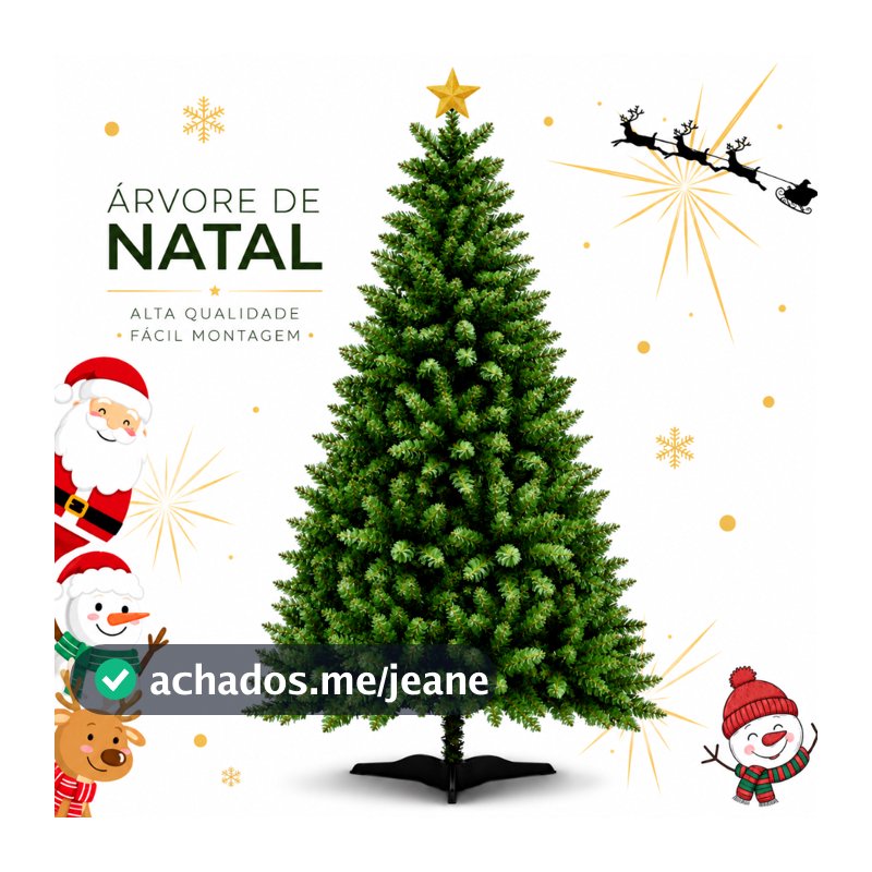 Árvore de Natal 2,10m Pinheiro Artificial Grande 600 Galhos Com Festão Enfeite Decoração Natalina