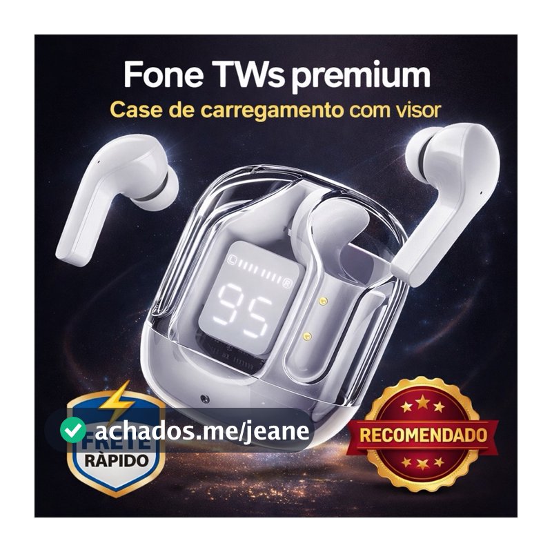 fone de ouvido bluetooth sem fio 5.0 Estéreo Cancelamento de Ruído Display digital IPX5 Estojo 300mA
