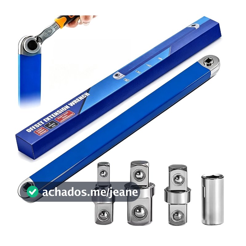Kit5 Chave Extensão Catraca Multifuncional Dupla Finalidade Aço Carbono Reparo Automotivo