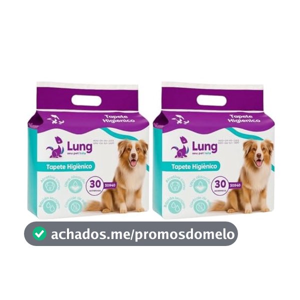 Kit 2 Tapete Higiênico 50X60cm 30un p/ Cachorro Pet Gel Absorvente Colante Prático Adestramento
