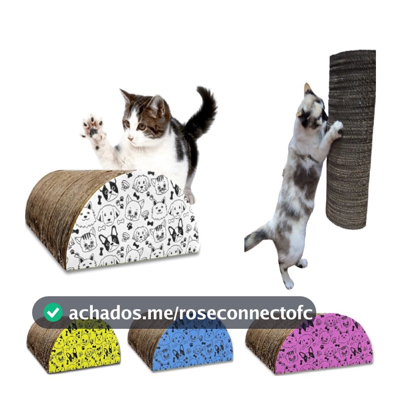 Arranhador Para Gato de Parede Ou Chão  Feito De Papelão Instalação Fácil Sem Furar a Parede
