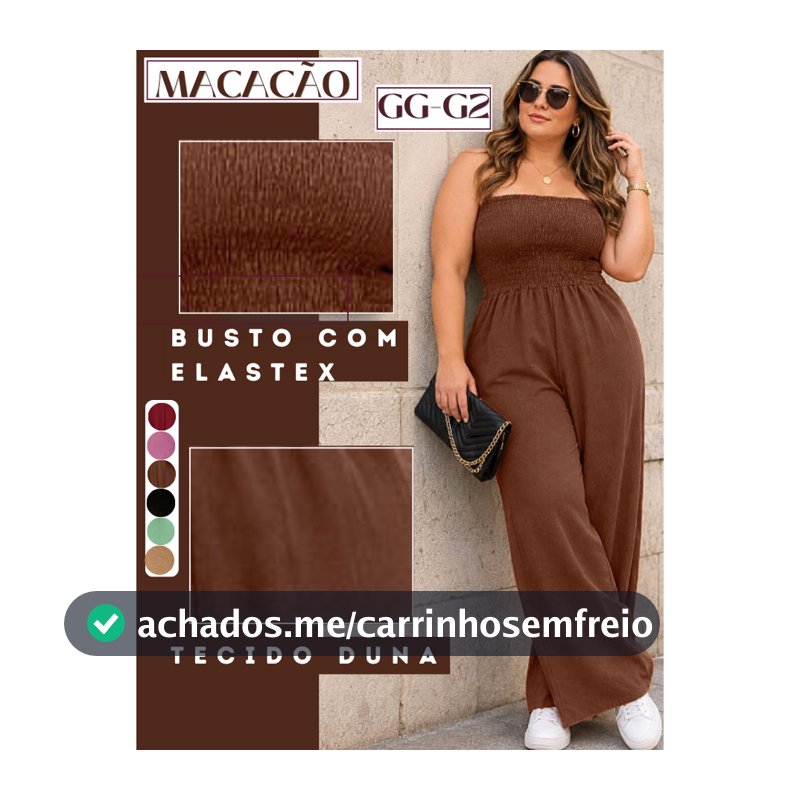 Macacão feminino longo elegante lastex plus size gorda pantalona social moda verão feminina calça casual luxo