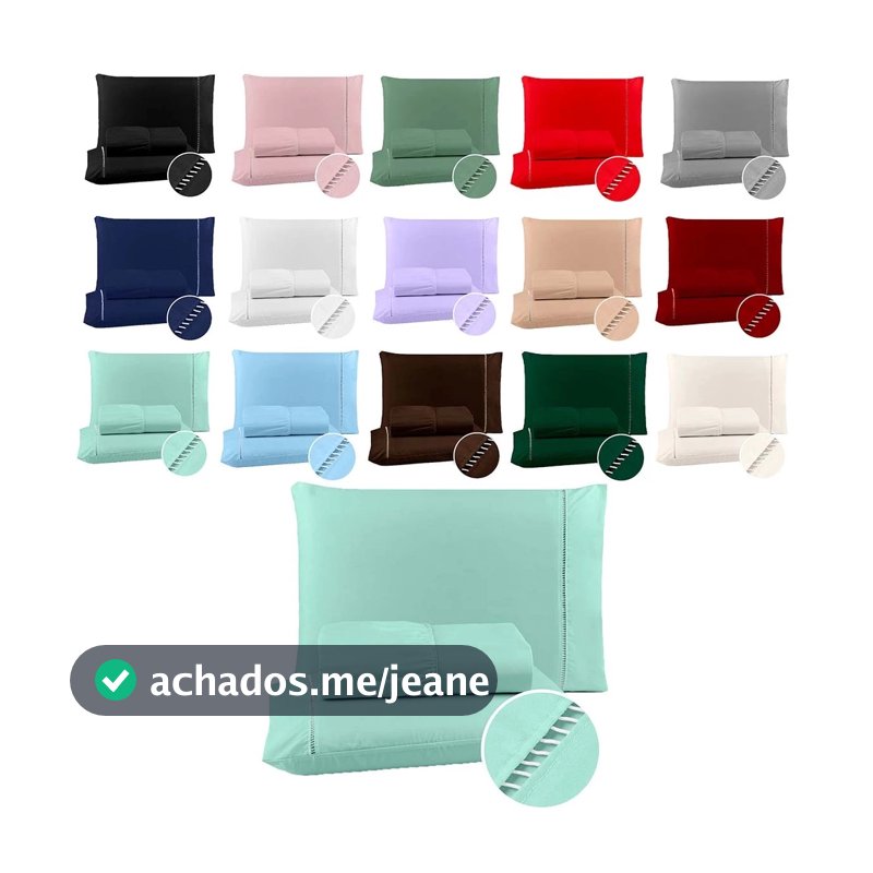 Lencol Micropercal 400 Fios Jogo De Cama Casal, Queen, King 03 Peças Solteiro e Berço 2Pçs