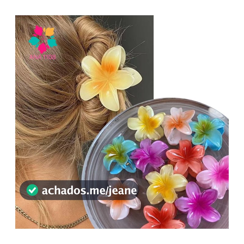 ANA 1108 Kit with 12 pieces of flower hair clips Presilha para Mulheres