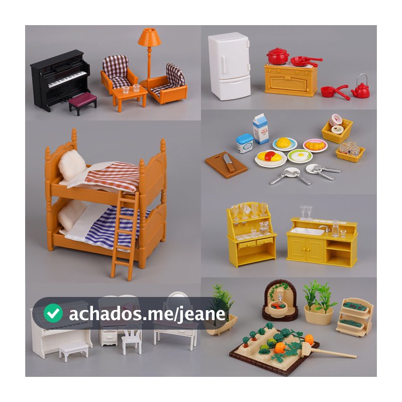 Floresta Animal Família Casa De Bonecas Móveis 1/12 Brinquedos Em Miniatura Menina Acessórios Quarto Banheiro Kit Para D