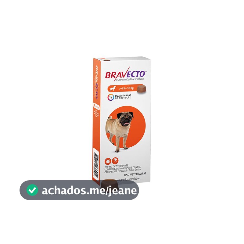 Bravecto Comprimido Mastigável Antipulgas e Carrapatos - Proteção de 12 Semanas, Eficácia Rápida