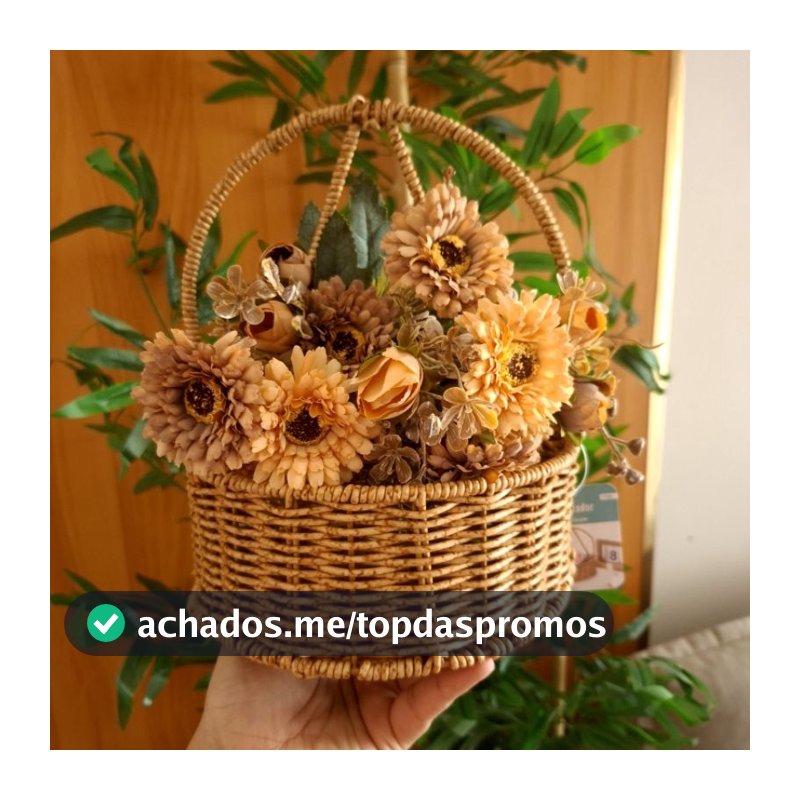 CESTA COM ALÇA MULTIUSO ESTILO RATTAN JARDIM