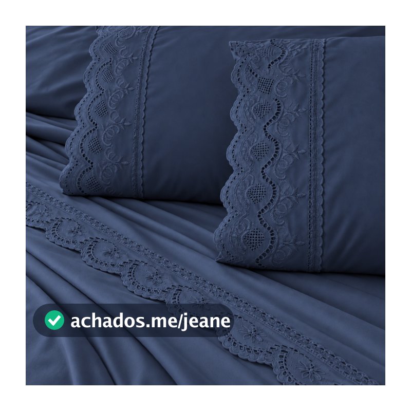 Jogo de Lençol 400 Fios Bordado Inglês 2 e 3 Peças Roupa de Cama Tecido Premium Macio Aveludado