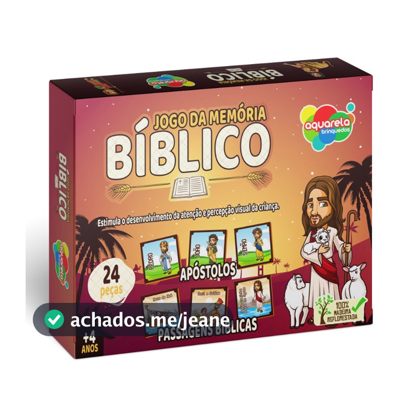 Jogo da Memória Bíblico Infantil em Madeira 24 Peças Educativo Passagens Bíblicas Apóstolos