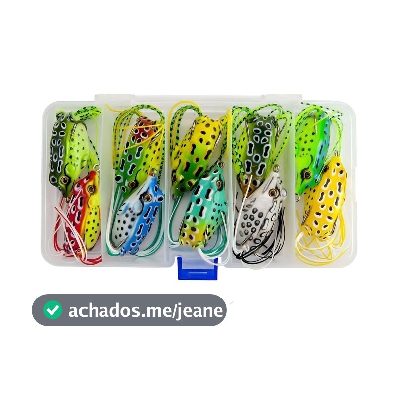 KIT 10 Iscas para pesca Artificial Frog Sapinho sapo Anti Enrosco + Estojo