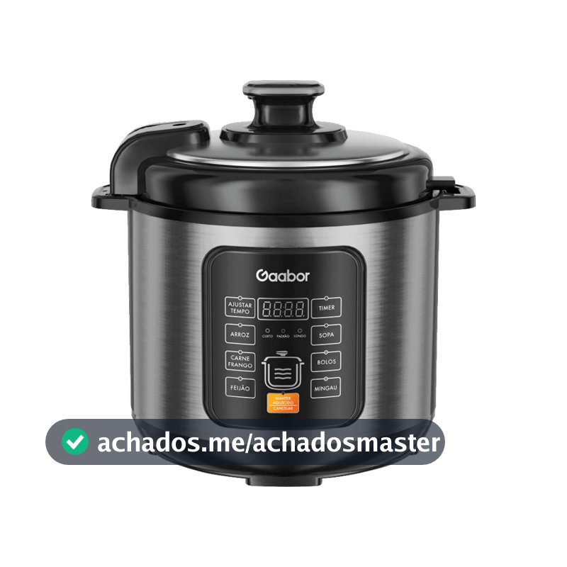 Panela Pressão Elétrica Gaabor 6L | Inox | 1000W | 8 Funções | Multifuncional | Digital