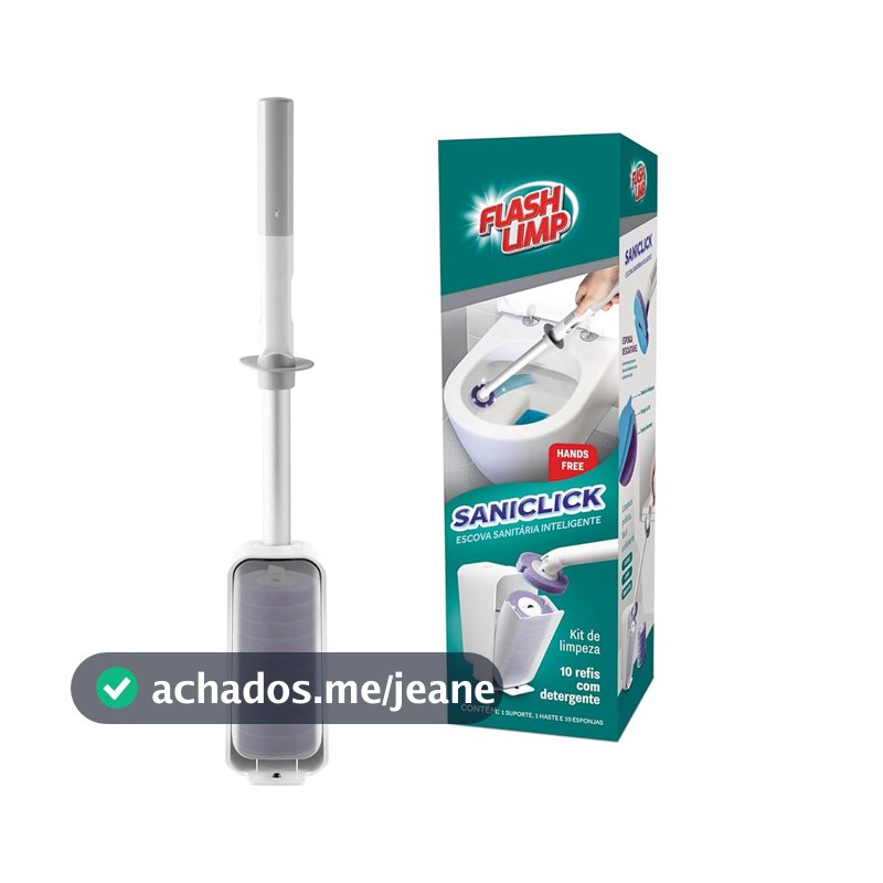 Escova Sanitária Com Refil Descartável Saniclick BAN2659 Flash Limp