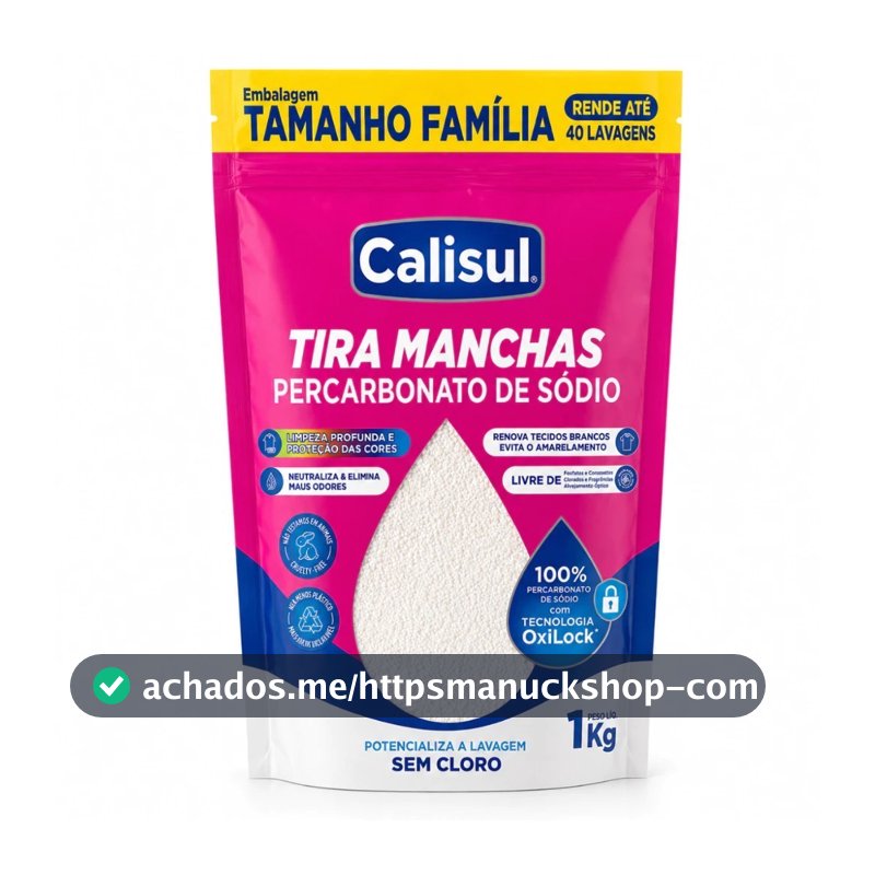 Percarbonato 100% Puro Tira Manchas Roupas Brancas e Coloridas
