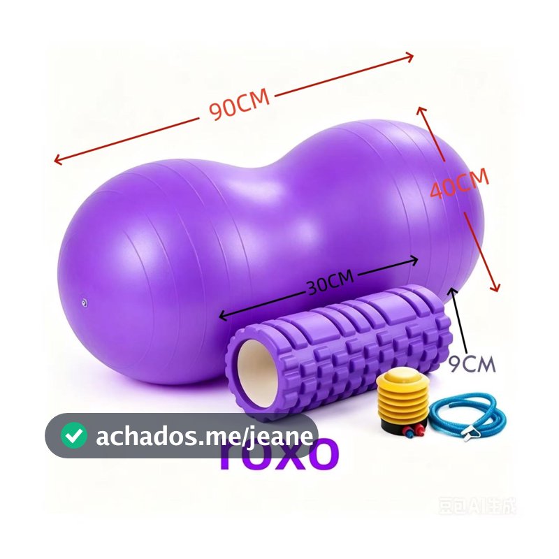 Bola Pilates Feijão Rolo Massagem Foam Roller Liberação Miofascial Soltura Yoga