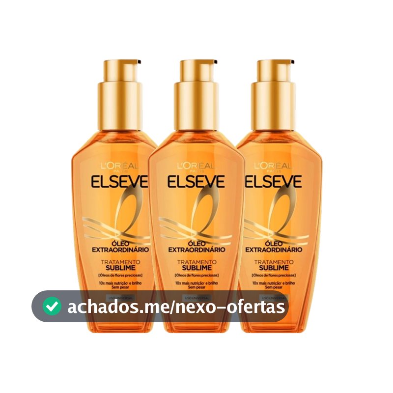 Kit 3 Óleo Capilar Elseve L'Oréal Paris Óleo Extraordinário 100ml - 3 unidades