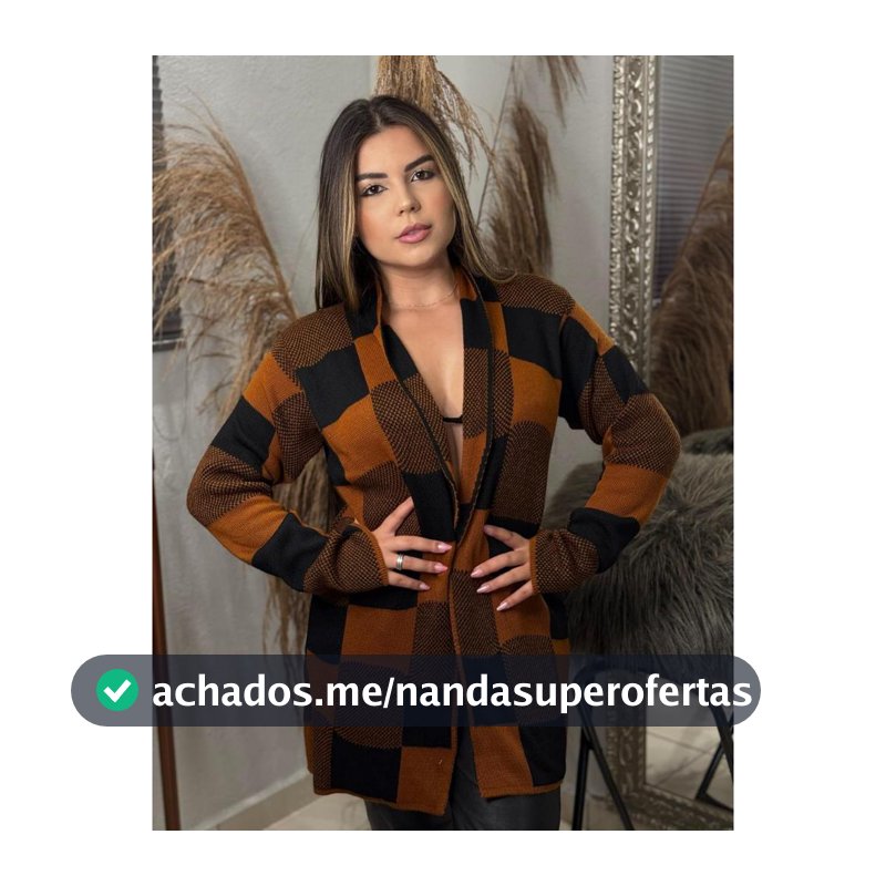 Casaco Sobretudo Feminino Plus Size Alfaiataria Xadrez Quadriculado Max Kimono de Frio Blazer Tricot