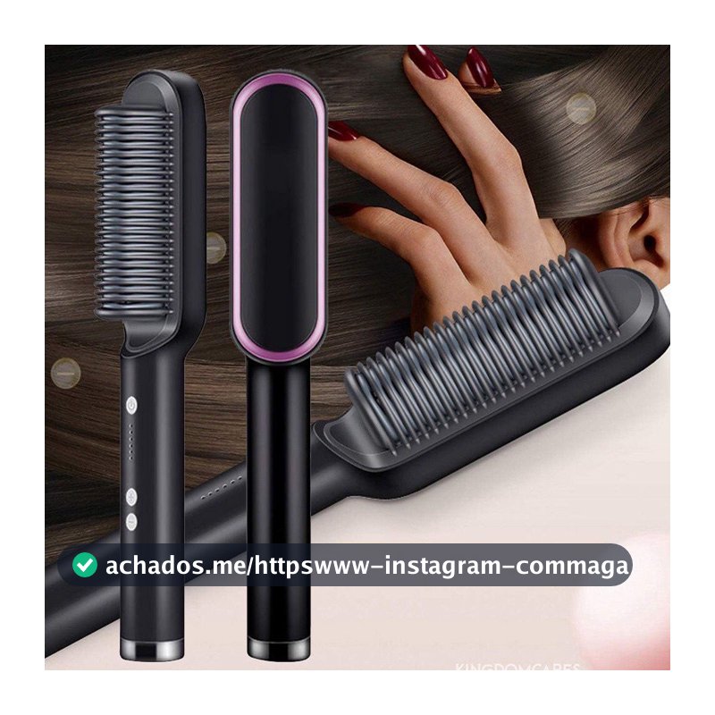 Escova Alisadora Bivolt 5 em 1 - Alisa, Hidrata, Modela, Alinha e Anti-Frizz