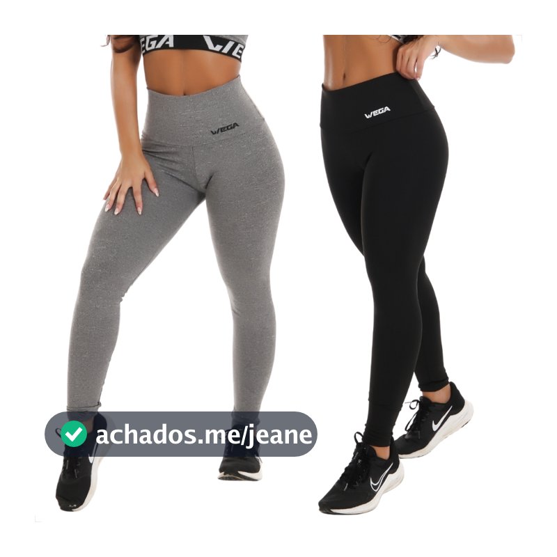 Calça Legging Feminina  Cós Alto Pala Dupla Fitnes Academia Suplex Leg Roupa Treino Wega
