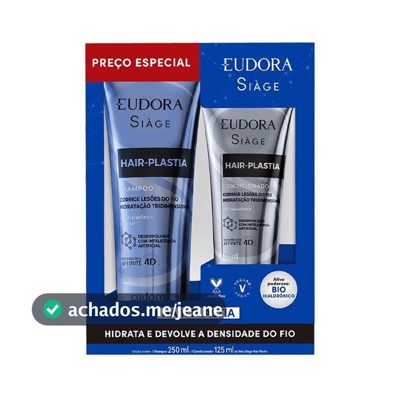 Kit Siàge Hair-Plastia Shampoo 250ml + Condicionador 125ml
