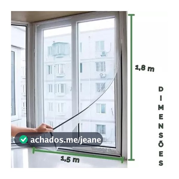 Tela Mosquiteiro Para Janela 150x180cm Com Velcro Anti-inseto Autocolante Pernilongo Removível