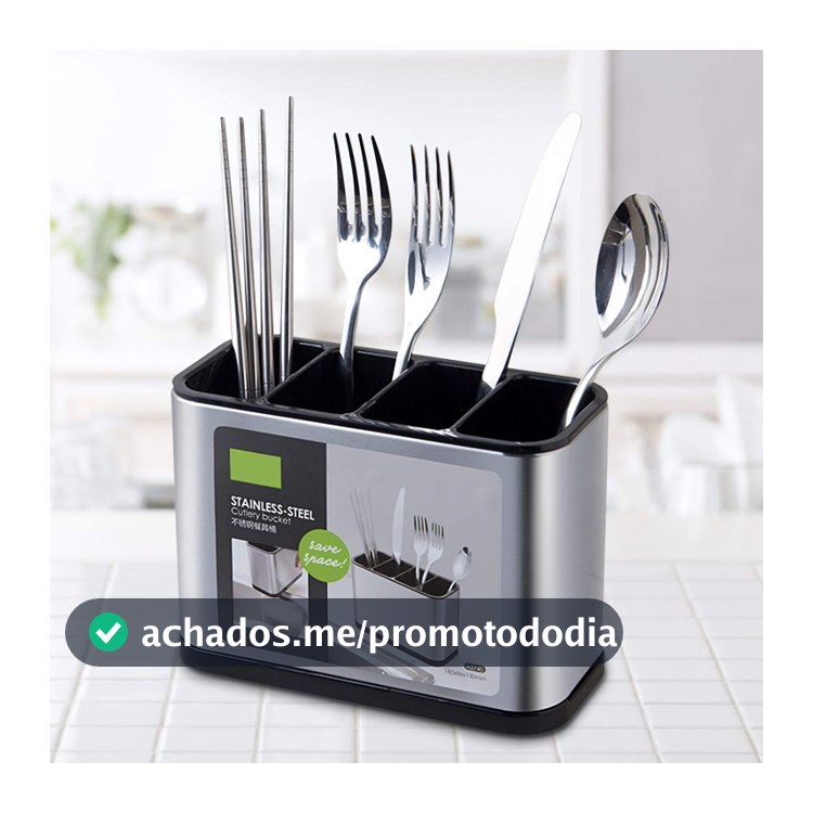 Porta Talheres Escorredor Aço Inox Vazado Pia Cozinha