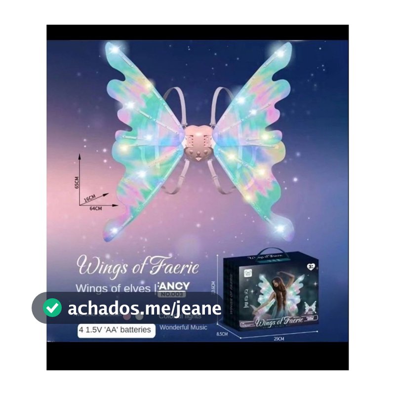 Asas de fada elfo luz elétrica borboleta simulação asas asas de anjo brinquedos luminosos infantis asas de borboleta
