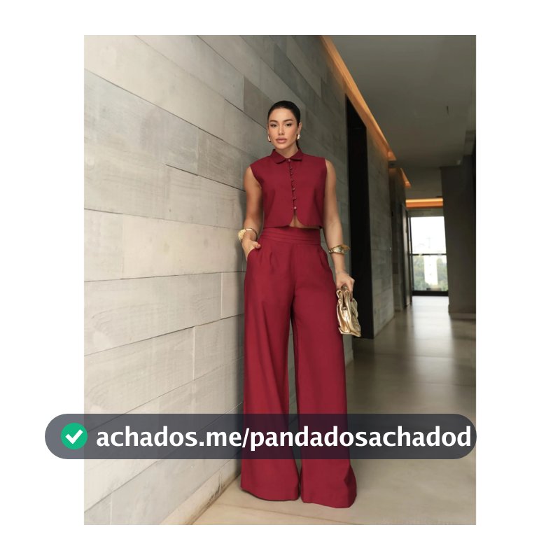 YAN FASHION Conjunto Alfaiataria Feminina Colete Sem Manga e Calça  Pantalona Elegante