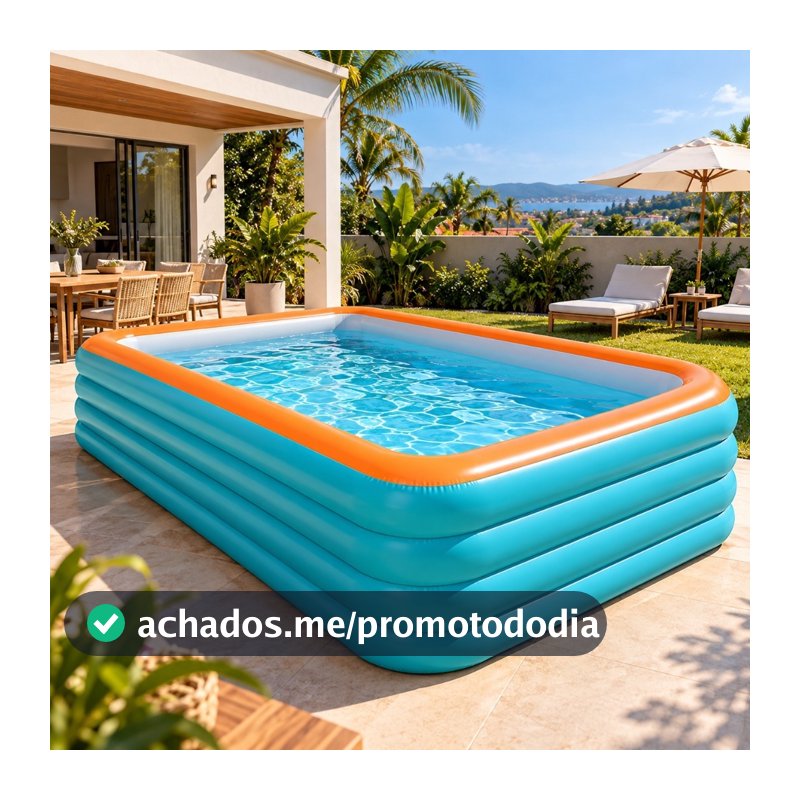 Piscina Inflável Familiar Gigante 3500L 300x175x68cm 4 Camadas Reforçada Anti-Vazamento para Adultos e Crianças Quintal