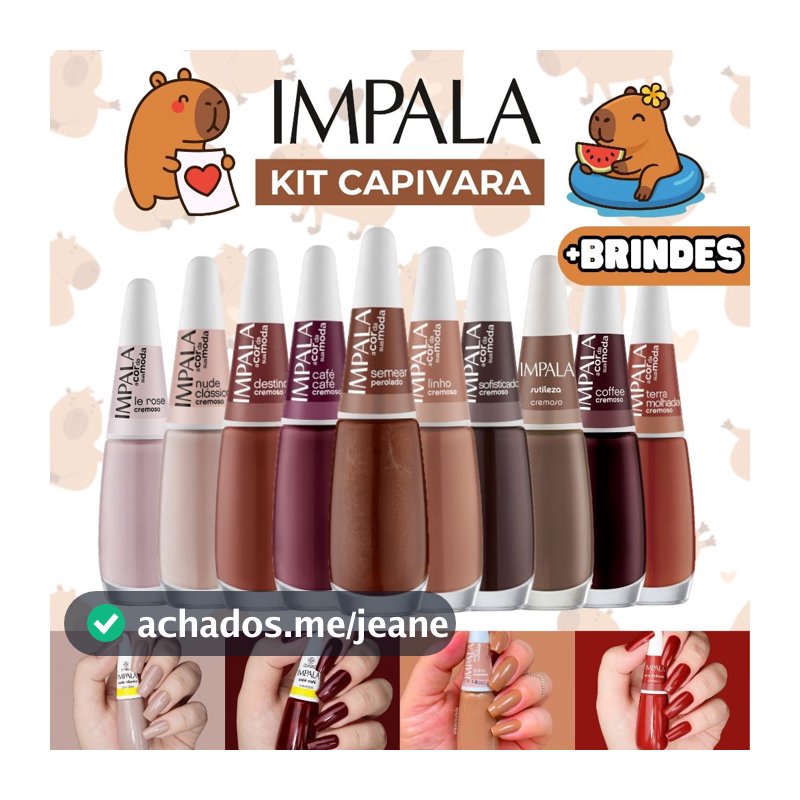 Esmaltes Impala Marrom Nude Esmalte Capivara Atacado