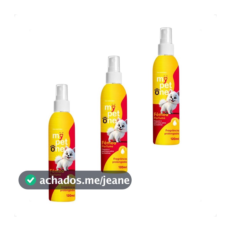 Kit 3 Perfume Fêmea para Cães e Gatos Mypetone - 120mL