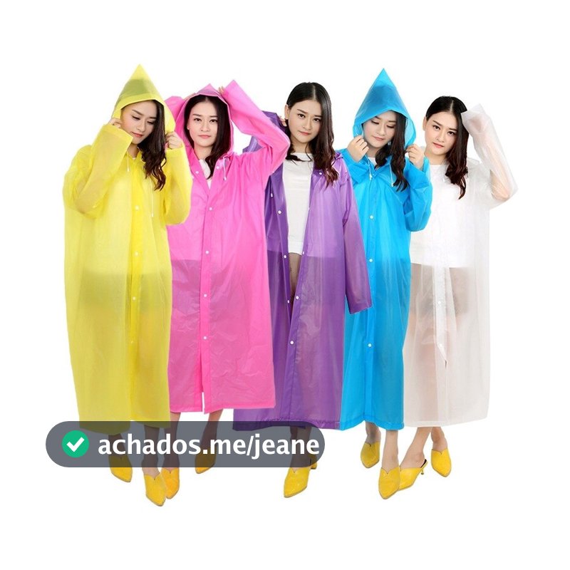 Capa Chuva Adulto Adolescente Capuz Impermeável Unissex Confortável Resistente Proteção
