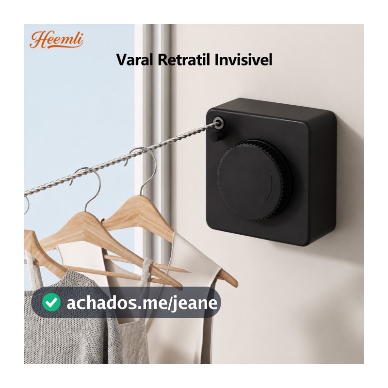 Heemli Varal Retrátil de Parede 4,2m para Roupas Banheiro Lavanderia
