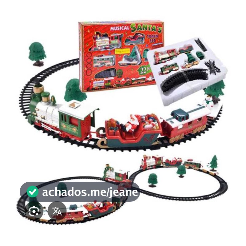 Trenzinho de Natal Elétrico Musical Decorativo Trem Natalino Natal 2026 (ACOMPANHA PILHA)