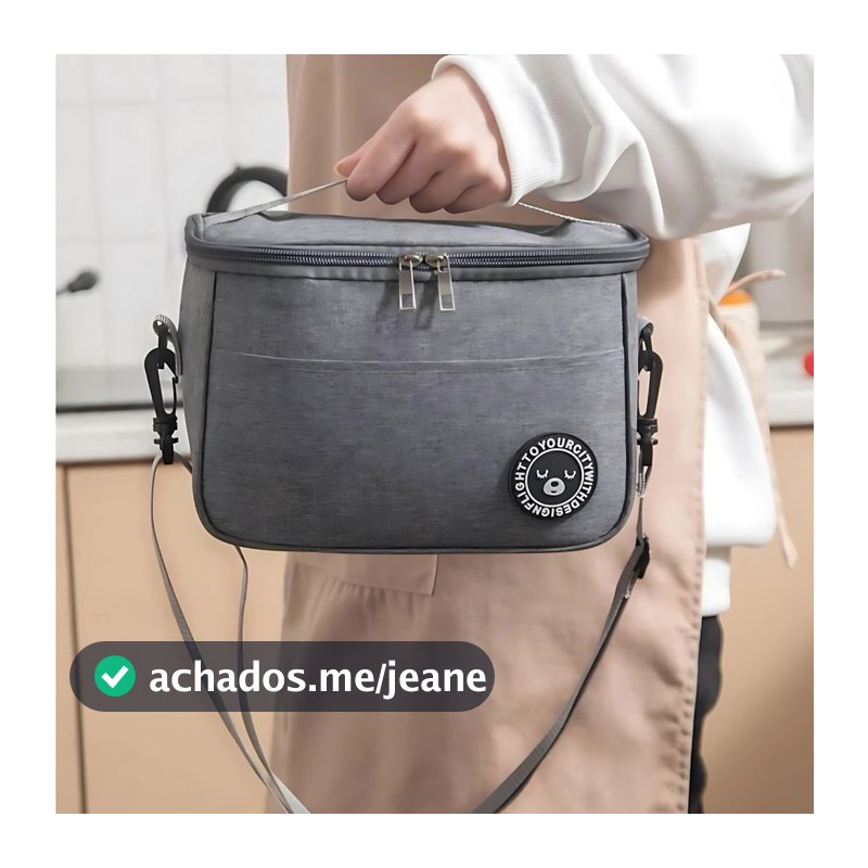 Bolsa para Marmita Térmica Grande com Alça Ajustável para Trabalho Escola e Viagem